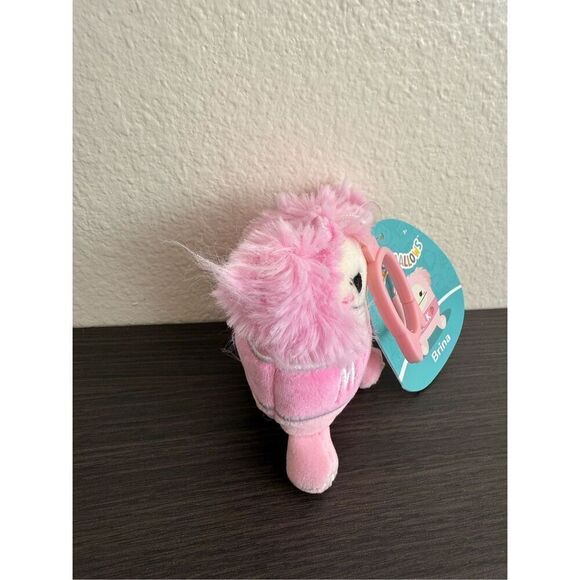 Squishmallows Brina The Bigfoot Strawberry Milk 3" Clip-On Keychain - Picture 5 of 5